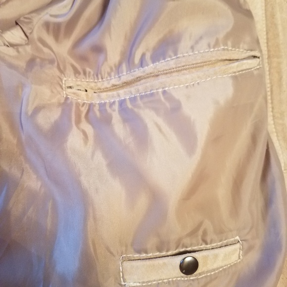 Men's cream colored leather coat - Picture 3 of 5